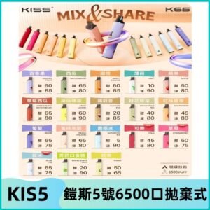 鎧斯KIS5一次性 6500口磁吸式 自由混搭拋棄式電子煙#18個口味#